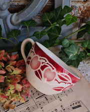 ANCIENNE TASSE ST AMAND HAMAGE  DIGOIN DECOR FRUITS VIEUX ROSE