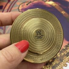 Poudrier Minaudière Ancien LUBIN Paris  guilloché chiffré & miroir basculant