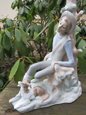 Pied de lampe - Sculpture Statue Homme et Chien - LLADRO  - Porcelaine Espagne
