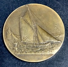 Ancienne MEDAILLE BRONZE Voile