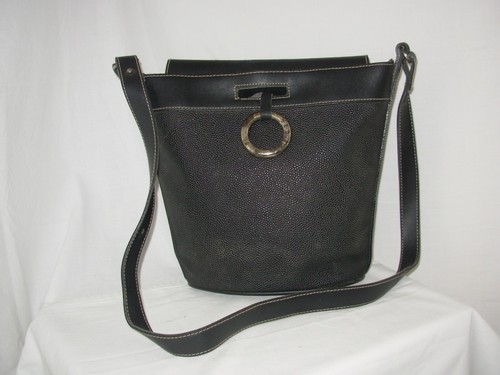 Sac seau cuir grainé noir - seau,