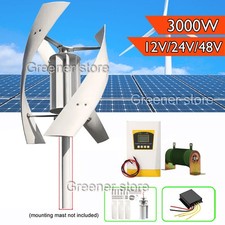 3kW 12/24/48V Éolienne à axe vertical générateur hybride onduleur contrôleur sum
