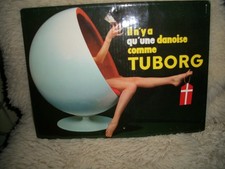 carton publicitaire bière DANOIS FAUTEUIL OEUF  TUBORG 1971 