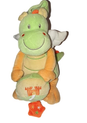 Peluche doudou dragon vert - doudou,