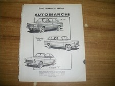 REVUE TECHNIQUE étude technique AUTOBIANCHI A 111 - PRIMULA 65 C - COUPE S