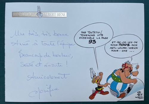 Carte voeux uderzo asterix - uderzo,