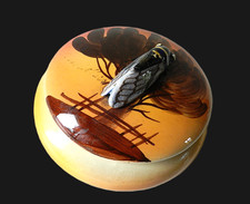 VALLAURIS SICARD – BONBONNIÈRE / POT COUVERT à la CIGALE – CÉRAMIQUE VINTAGE