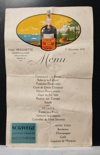 Menu publicitaire goudron - publicitaire,