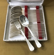 12 couverts CHRISTOFLE modèle AMERICA métal argenté Fourchette Cuillère 20,5 cm