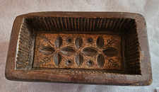 XIX SIECLE  MOULE  A BEURRE DECOR FLORAL EN BOIS TRAVAIL POPULAIRE