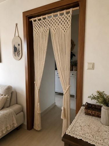 Boho macrame curtain handmade - boho,