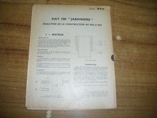 REVUE TECHNIQUE évolutions des FIAT 500 JARDINIERE 1962 - 1967