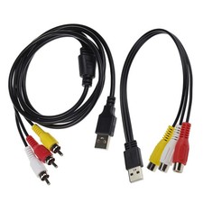 Câble USB Mâle 150cm vers 3RCA Mâle 30cm Femelle Séparateur Jack Audio Vidéo ...