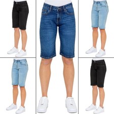 Enzo Pantalons Courts Femme Mi-Haut Stretch Denim Jean Coton Casual