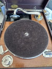 (DG) ancien gramophone SON D OR (his master’s voice ?) Valise Manivelle