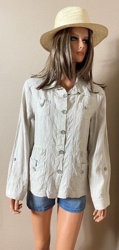 Veste beige 100 lin - veste,