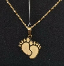 Pendentif Avec Chaîne Or 18K 750 Mls. Pieds De Bébé