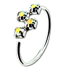 Bague Nez en Argent 8mm 4 x AB