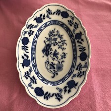 Grand Plat Ovale-Meissen Oignon Bleu Porcelaine Germany 33,5 X 22,5 X  4 Cm TBE