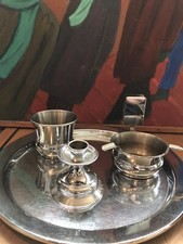 Ensemble vintage plateau fumée bougeoir cendrier