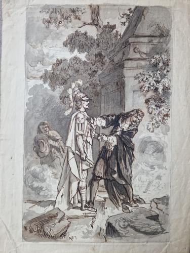 Ancien dessin xvii eme lavis - ancien,