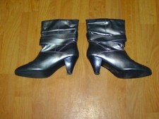 Bottines LAUREANA cuir argenté taille 36 TBE