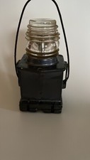 Lampe Holophane Céramique Noire Signée 1900/40 Portable