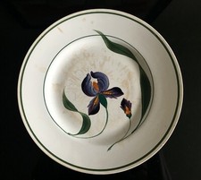 Compotier,Plat sur Pied faïence terre de fer, Saint Amand XIXème (modèle 406)