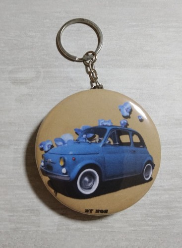 Fiat 500 bleue - , porte