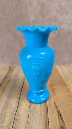 Petit vase opaline - , bleue