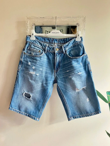 Bermuda jean déchiré - en, –