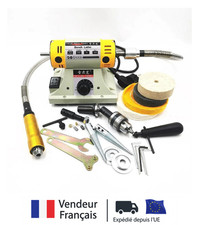 Polisseuse Meuleuse Tour Bois Rectifieuse 350W avec Kit Outils Bijoux Précision