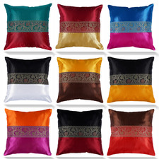 Housse de coussin en satin assortie housse de coussin pour canapé 16 x 16 po ...