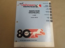 1980 Johnson Service Atelier Manuel 2 HP J2RCS OEM Bateau