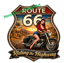 Route 66 Motorcycle & Girl