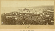 France, Nice, Vue prise du Mont Boron  vintage albumen print.  Tirage albuminé