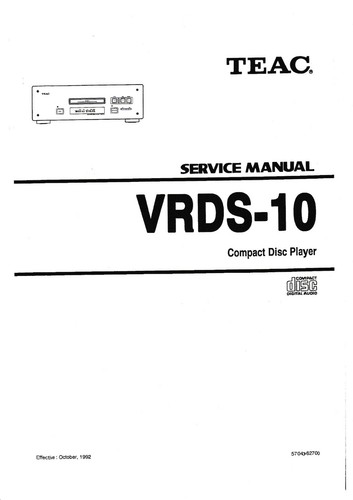 Manuel service pour teac - manuel,
