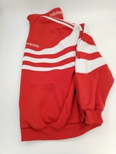 Années 90 Veste Adidas Vintage Rouge Blanche Haut Survêtement Sport As Monaco