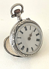 Montre de col en argent  et vermeil.