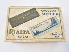 BOITE CARTON RIALTA au LAIT 50 TABLETTES N°1 - BANDEAU en ARABE- CHOCOLAT MENIER
