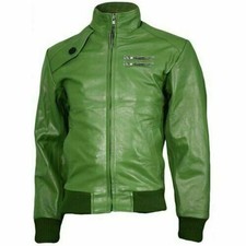 Veste de motard verte pour