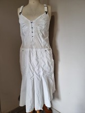ONE STEP : SUPERBE ROBE VINTAGE Y2K BLANCHE BRODERIES ECRUES
