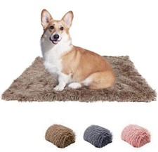 Couverture en peluche L7HWDP tapis doux lavable pour chiens chats marron M 30x21