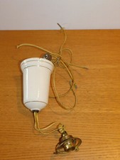 VINTAGE ancien POIDS de LAMPE en PORCELAINE old lamp SUSPENSION lustre DOUILLE