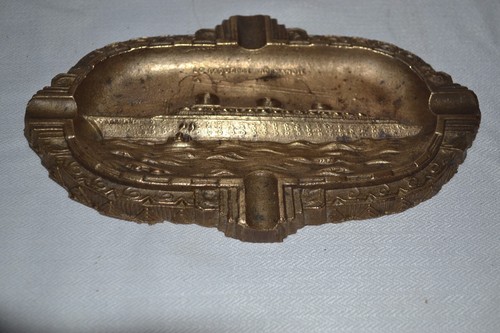Cendrier bronze paquebot - cendrier, en