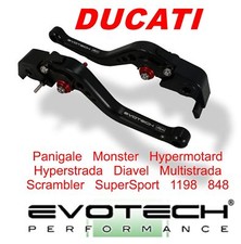 Tout Ducati EVOTECH Performance Court Noir Leviers Frein et Embrayage Set