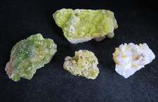 Pyromorphite Asprières / lot de 4 spécimens / France