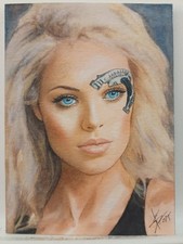 SEVEN OF NINE, STAR TREK, STAR WARS ORIGINAL DRAWING PAINTING SKETCH CARD ACEO