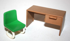 PLAYMOBIL VINTAGE 3522 BUREAU PUPITRE CHAISE VERTE SALLE CLASSE ECOLE