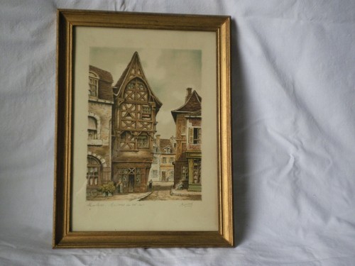 Gravure sous verre signée